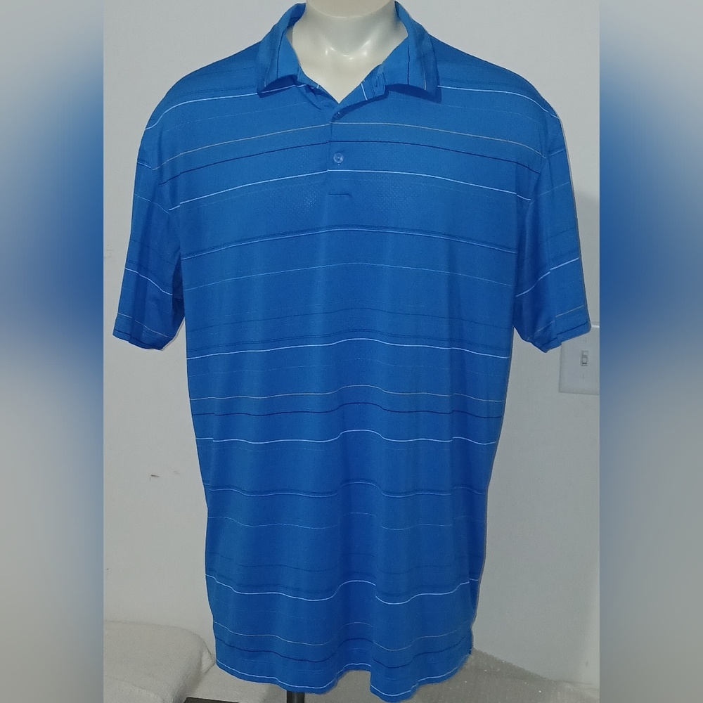 Nike Golf Mens FitDRY Mesh Golf Short Sleeve Stripe Polo Shirt Size 2XL